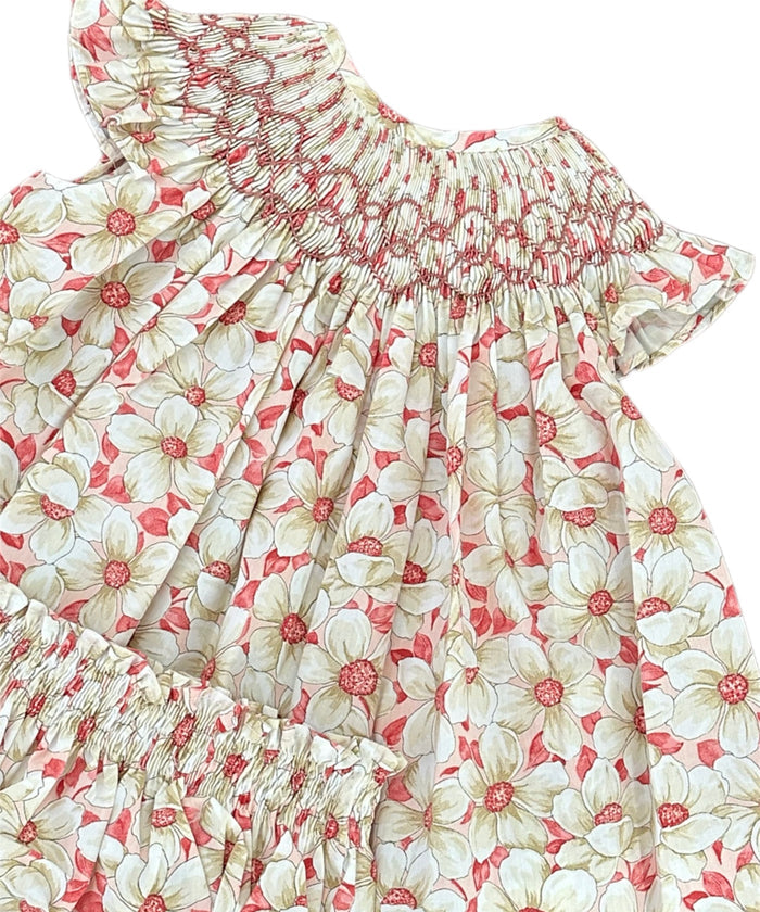 Margotte Red Handsmocked Floral Set