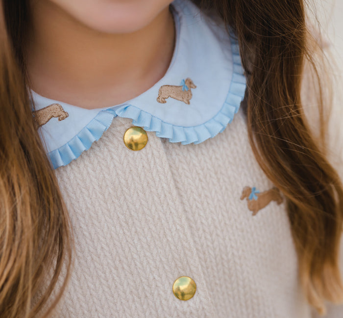 Marisa Beige Dachshund Cardigan