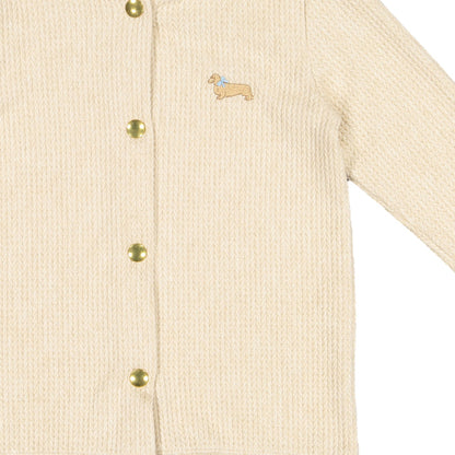 Marisa Beige Dachshund Cardigan