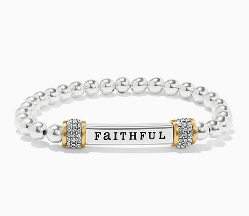 Meridian Faithful Two Tone Stretch Bracelet