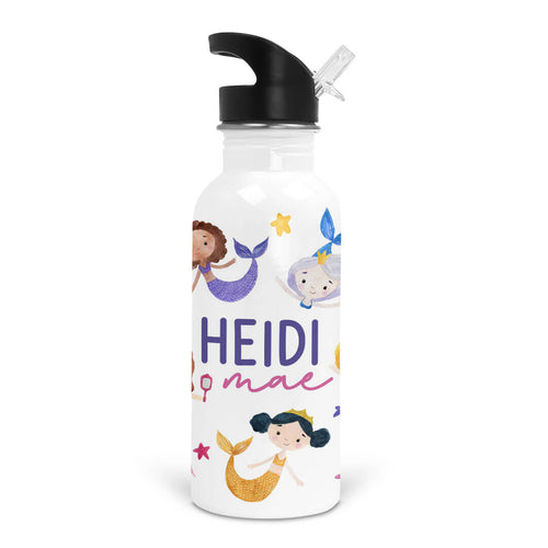 Mermaid Tales Personalized Kids Water Bottle