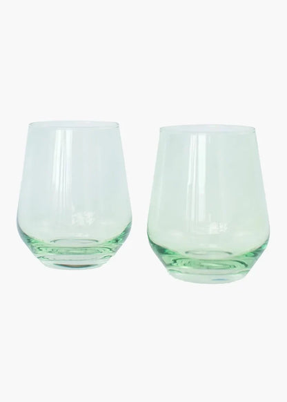Mint Green Stemless Wine Glasses