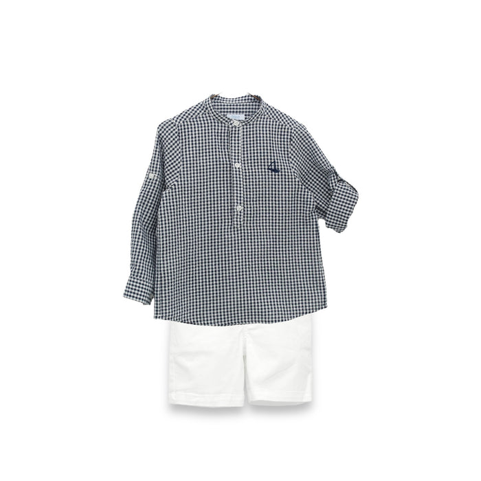 Nautic Navy Boy Gingham Shirt 2-piece Set