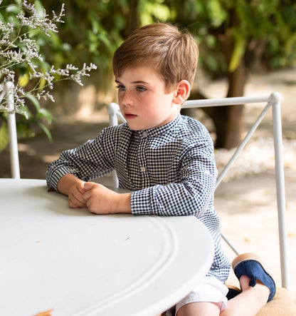 Nautic Navy Boy Gingham Shirt 2-piece Set