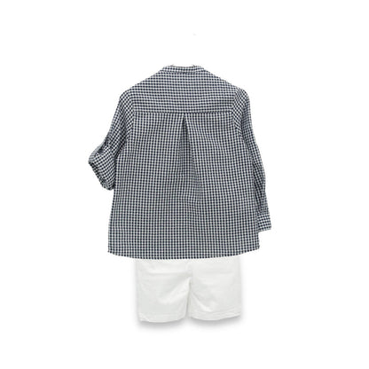 Nautic Navy Boy Gingham Shirt 2-piece Set