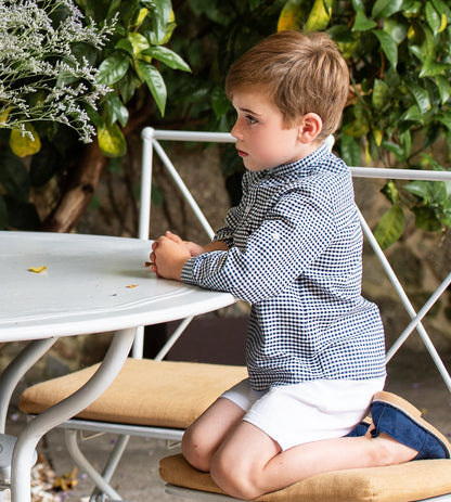 Nautic Navy Boy Gingham Shirt 2-piece Set
