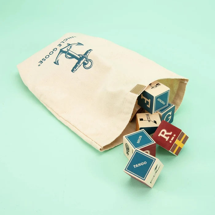 Nautical Blocks with Canvas Bag