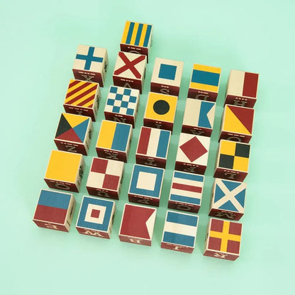 Nautical Blocks with Canvas Bag