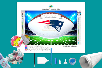 New England Patriots White NFL Football Diamond Painting-Diamond Painting Hut