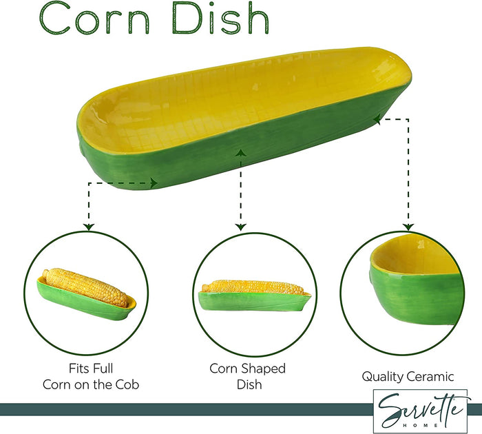 Novelty Ceramic Corn on The Cob Dish