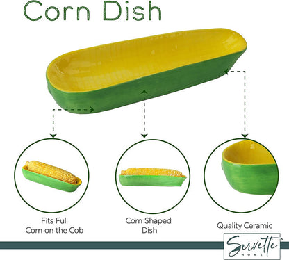 Novelty Ceramic Corn on The Cob Dish