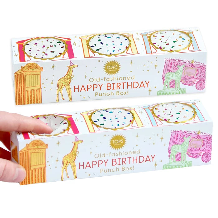 Old Fashioned Punch Box - "Happy Birthday"