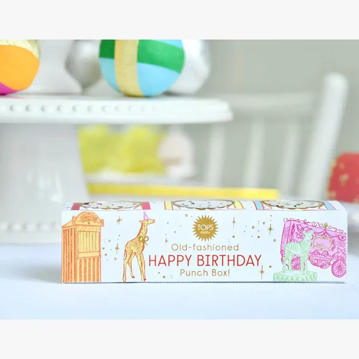 Old Fashioned Punch Box - "Happy Birthday"