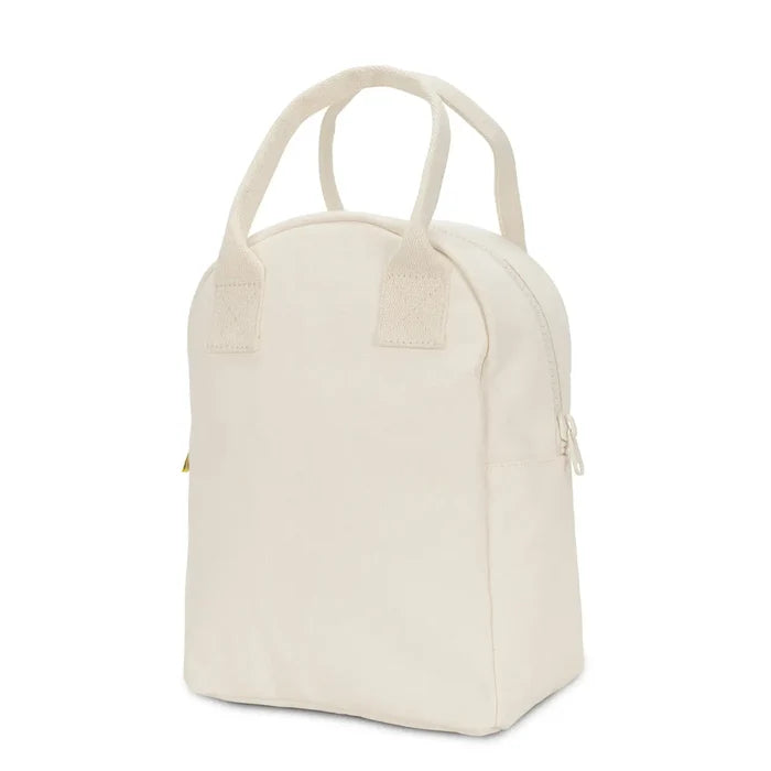 White bag with handles on a white background