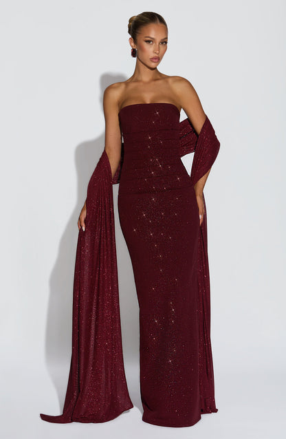 Pandra Maxi Dress - Wine Sparkle