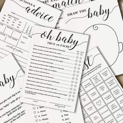 Baby Shower Games - Free Baby Shower Digital Download