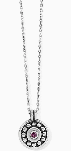 Pebble Dot Medallian Necklace Amythest