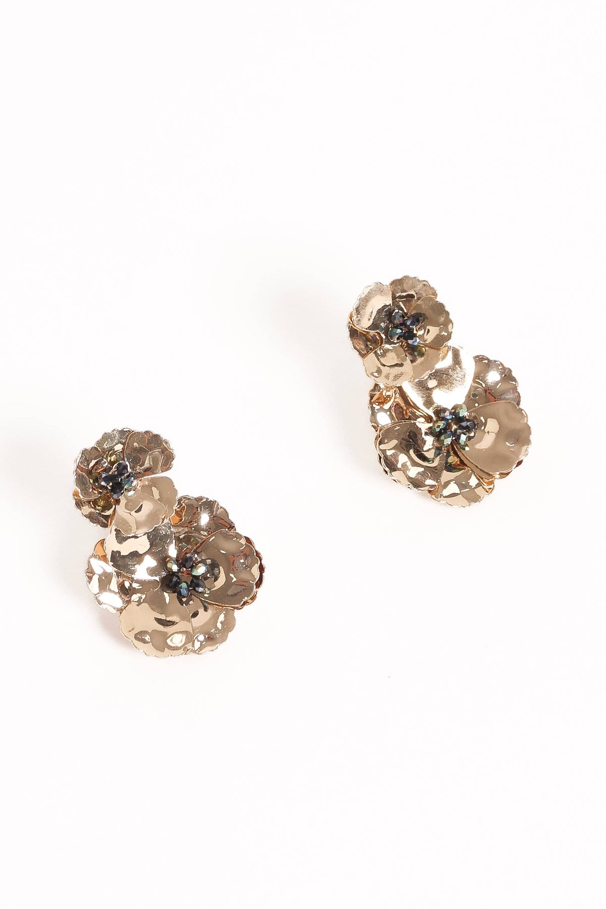 Evelina Flower Earrings - Gold
