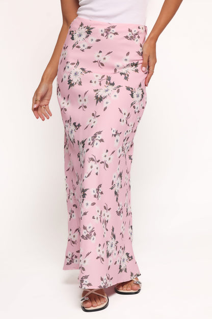 Evie Maxi Skirt - Pink Floral