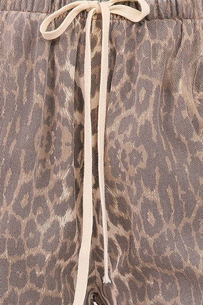 Fletcher Denim Racer Pants - Leopard