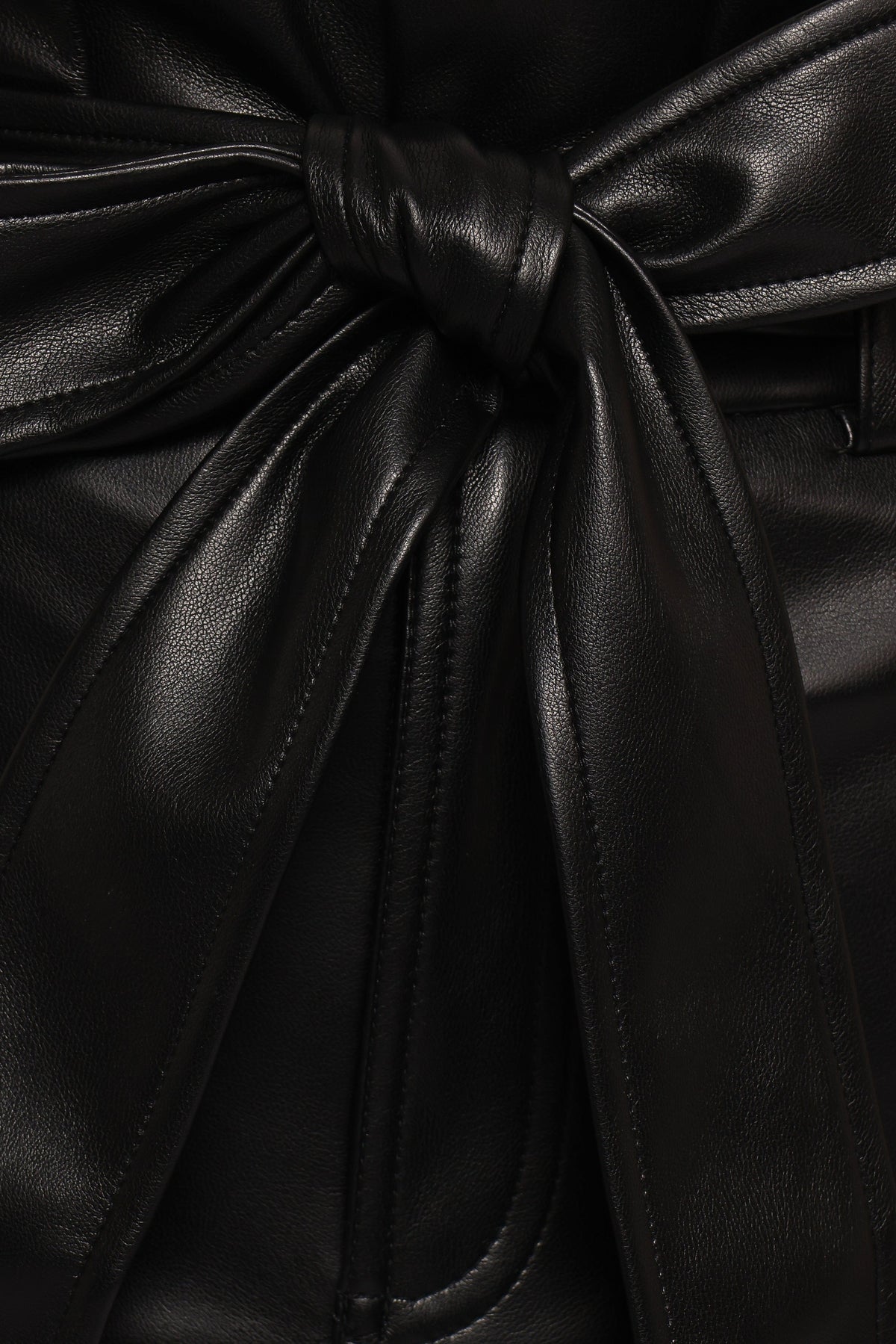 Franka Faux Leather Midi Skirt - Black