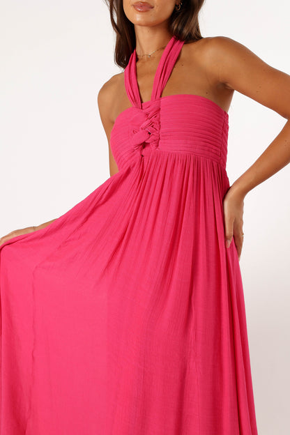 Everdeen Halterneck Maxi Dress - Fuchsia