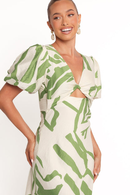 Ginevra Maxi Dress - Cream/Green