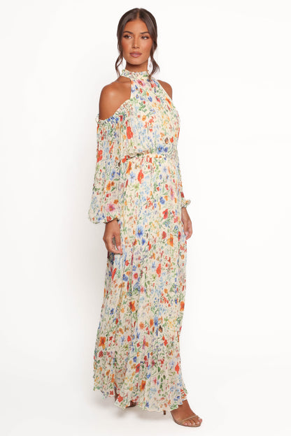 Hilary Pleated Maxi Dress - Garden Floral