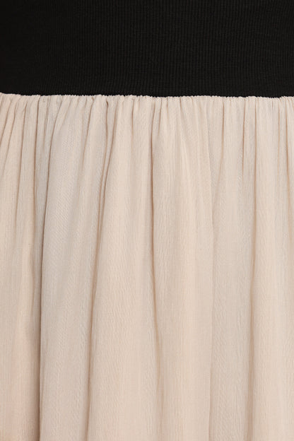 Isolde Midi Dress - Black/Beige