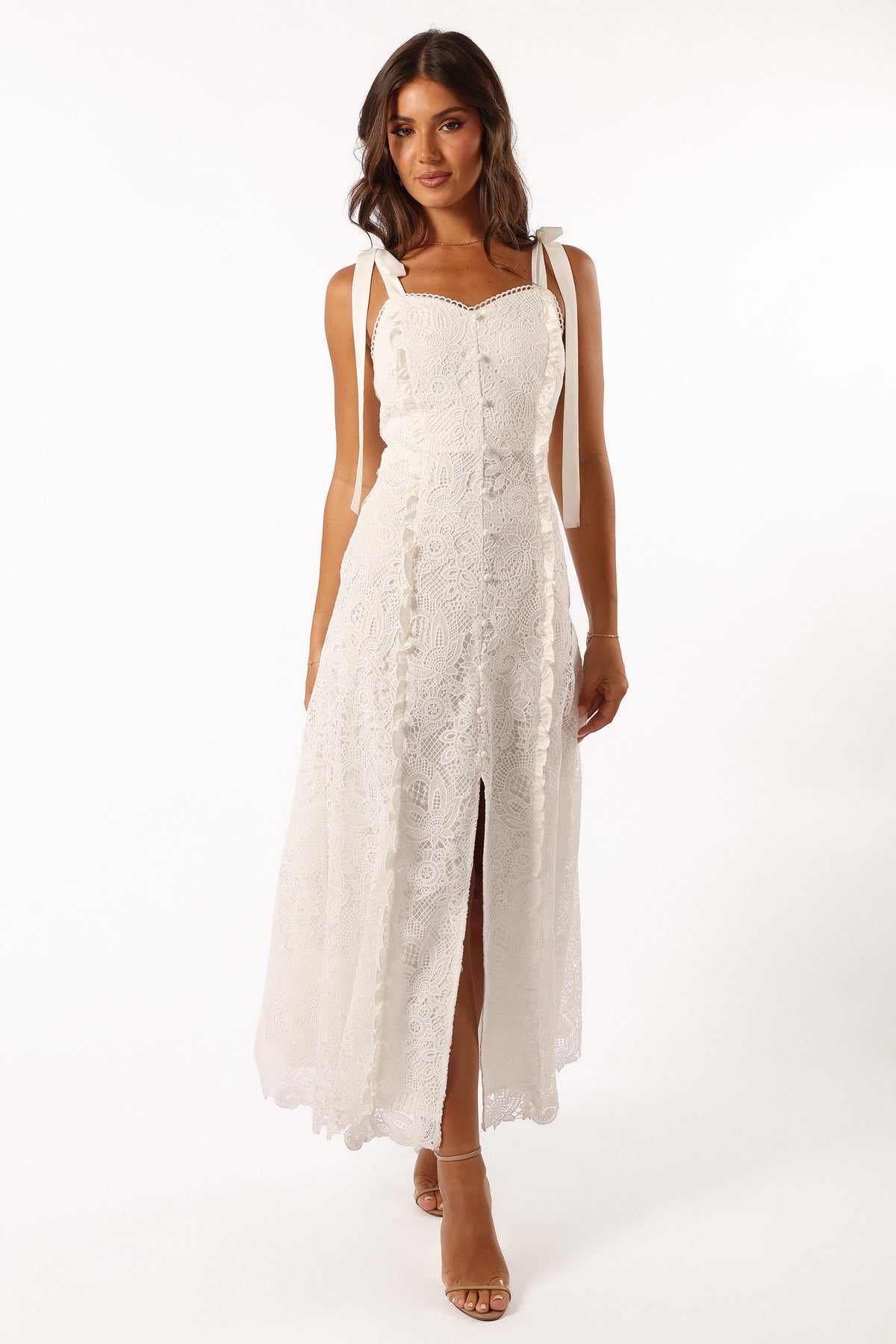 Jagger Midi Lace Dress - White