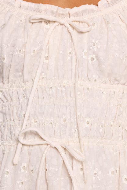 Janessa Mini Dress - Cream Floral