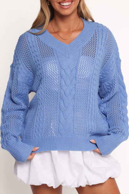 Janie Knit Sweater - Blue