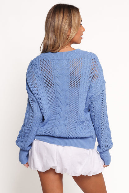 Janie Knit Sweater - Blue