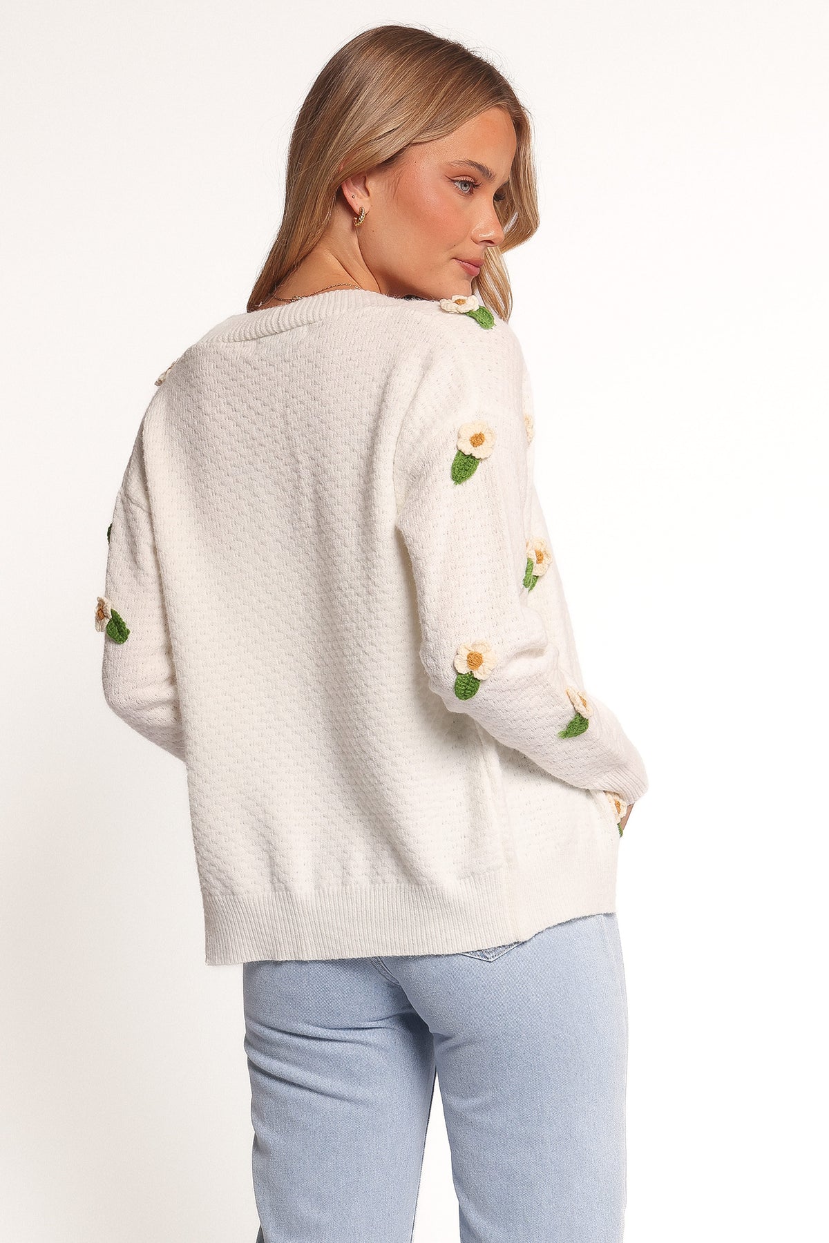 Jazzie Ditsy Flower Cardigan - White