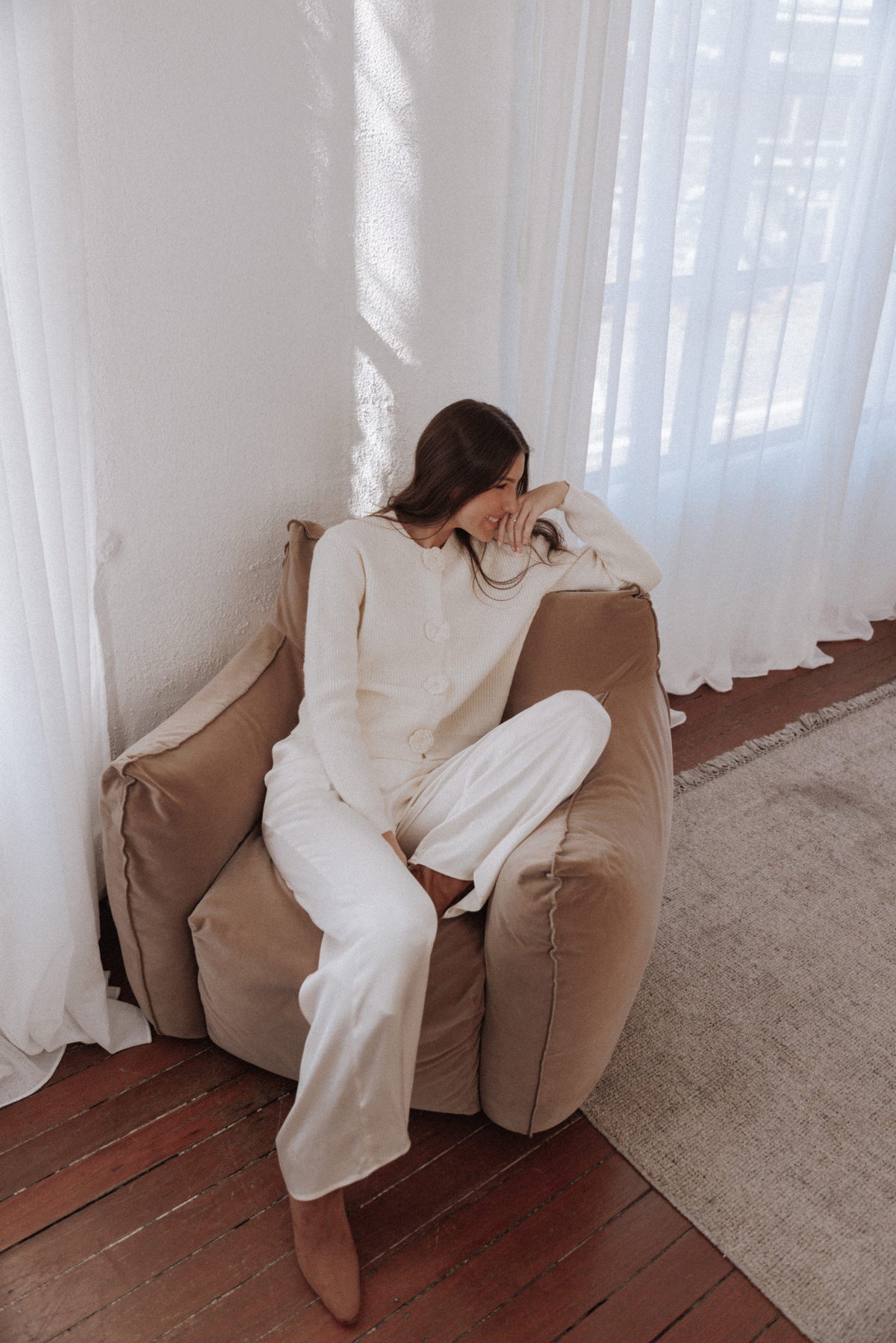 Jones Rosette Cardigan - Cream