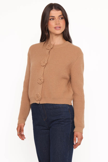 Jones Rosette Cardigan - Mocha