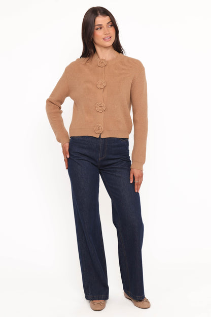 Jones Rosette Cardigan - Mocha