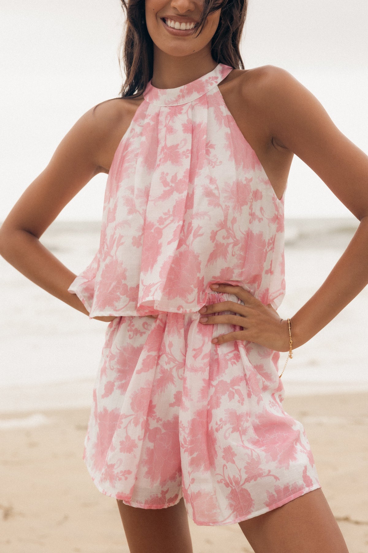 Isabelle Romper - Pink Floral