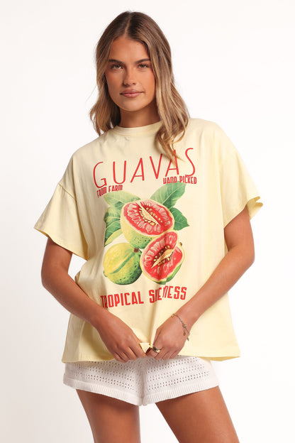 Guavas Graphic Tee - Pale Yellow