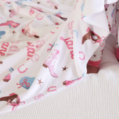 Boot Scootin' Personalized Kids Blanket