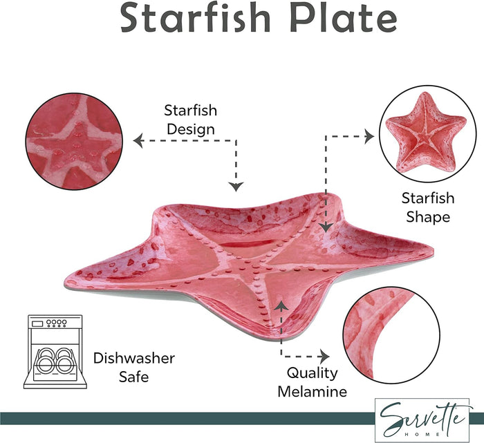 Pink Melamine Starfish Plate