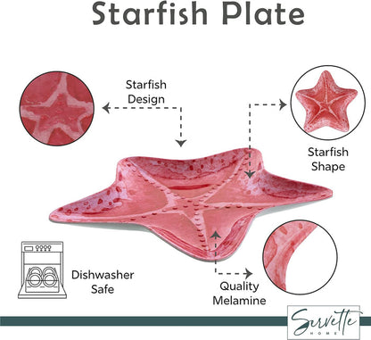 Pink Melamine Starfish Plate