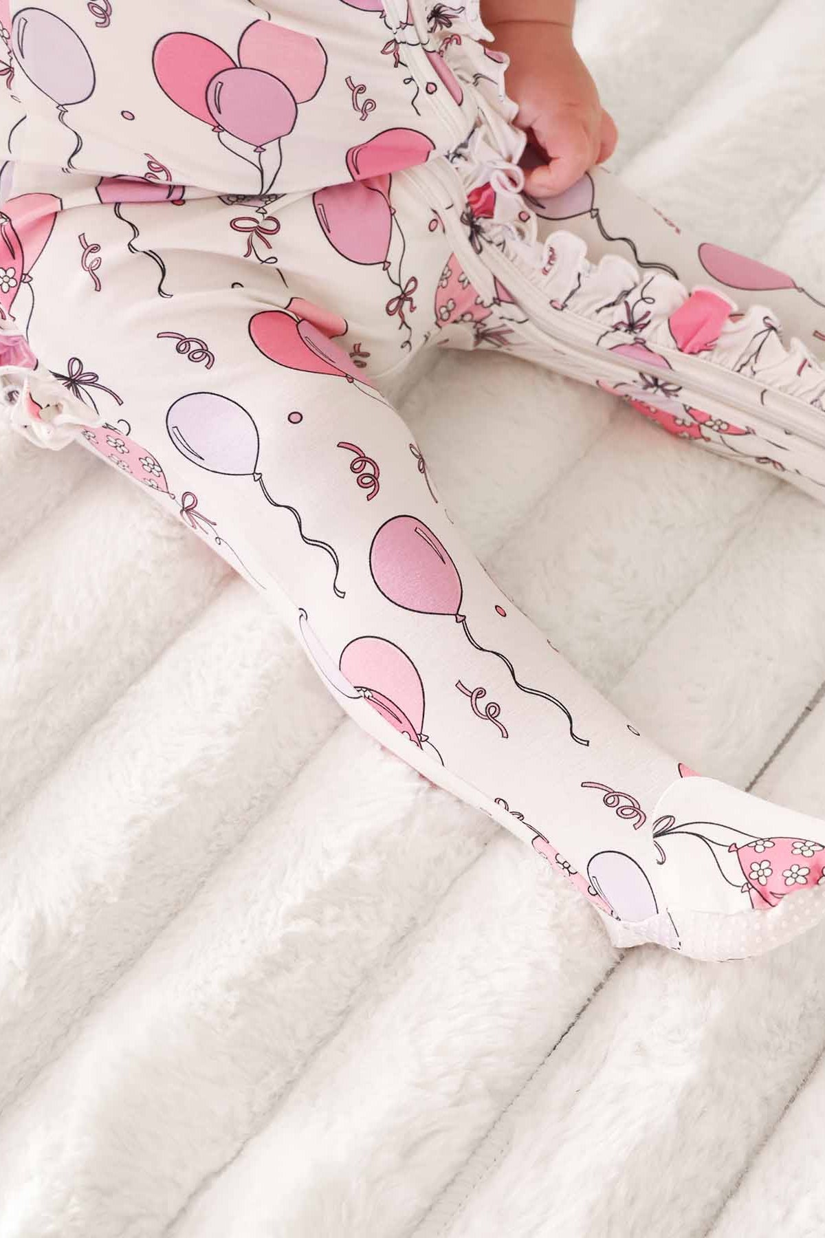Party Time Ruffle Zipper Footie | Pink