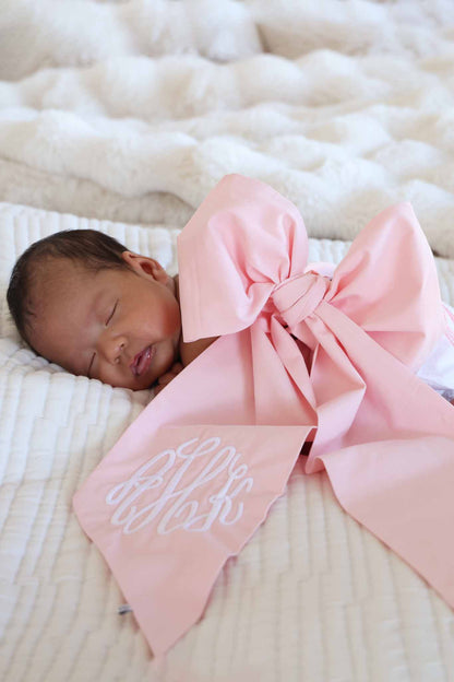 Personalized Newborn Bow Sash | Sweet Pink