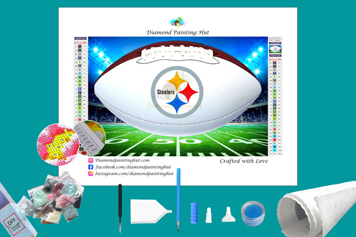 Pittsburgh Steelers White  NFL Football Diamond Painting-Diamond Painting Hut