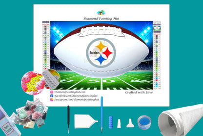Pittsburgh Steelers White  NFL Football Diamond Painting-Diamond Painting Hut