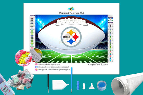 Pittsburgh Steelers White  NFL Football Diamond Painting-Diamond Painting Hut