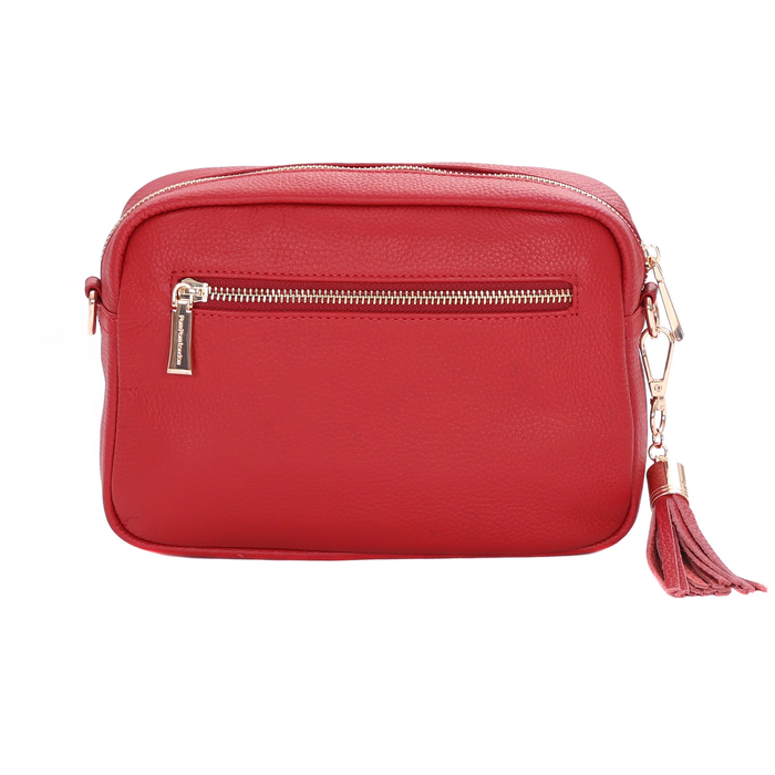 Pom Pom City Bag Crimson Red
