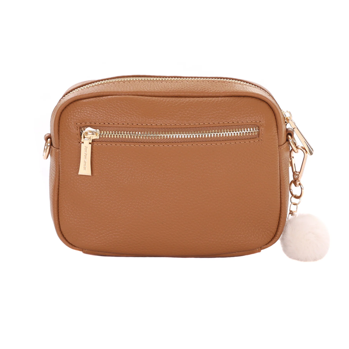 Pom Pom London Original Faux Fleece & Leather Bag Maple