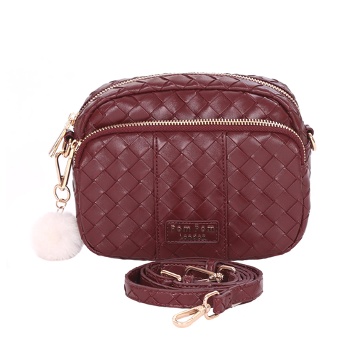 Pom Pom Original Bag Lattice Wine
